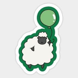 Green Balloon Sheep Sticker